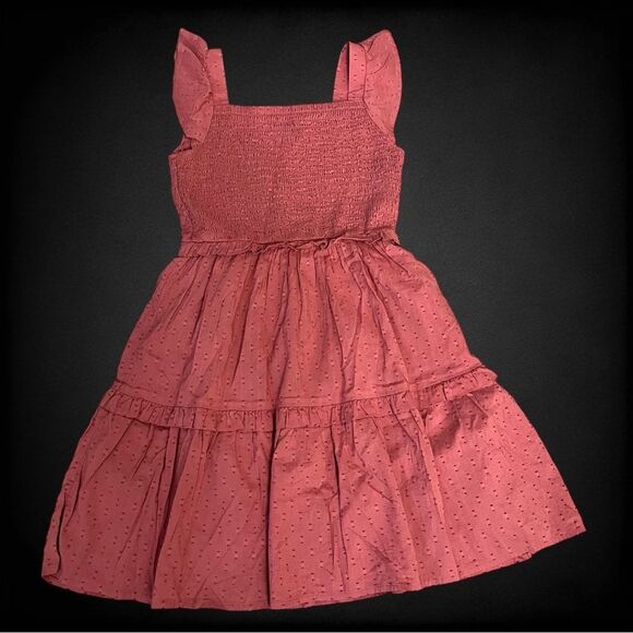 NWT Old Navy Girls Textured Clip-Dot Flutter-Sleeve Fit & Flare Dress Lge 10-12 - Picture 1 of 10